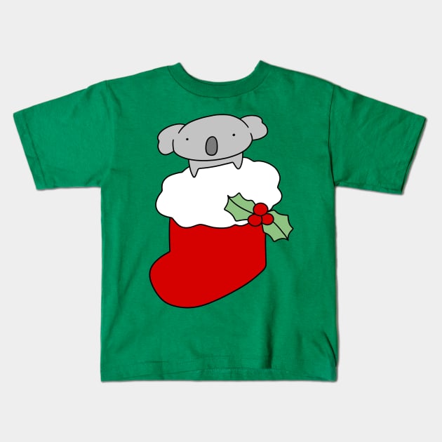 Christmas Stocking Koala Kids T-Shirt by saradaboru